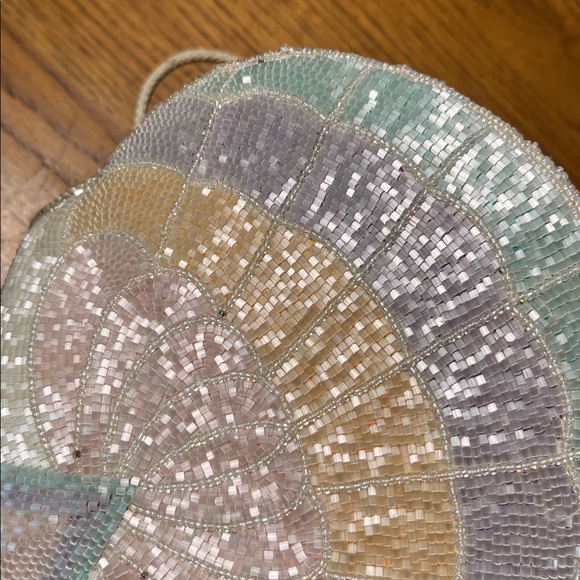 Pastel Beaded Shell Crossbody Bag Clam Shell Pastel Colors Mermaid Bag - Picture 14 of 14